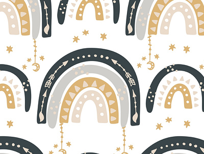 Boho Rainbows Pattern design graphic design pattern