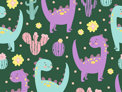 Seamless Patterns Dinosaurs Nursery design graphic design pattern