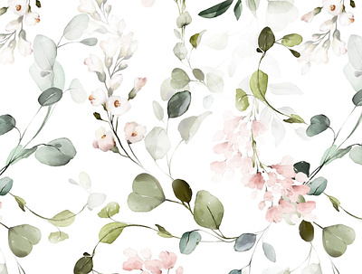 Botanical Watercolor Patterns design graphic design pattern