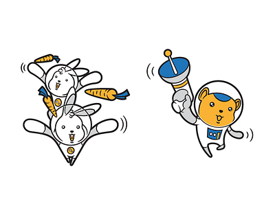 Simple Illustration astronaut carrot cute guinea pig hamster illustration laser line rabbit simple t shirt tees