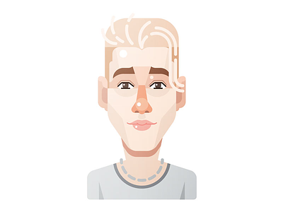 Justin Bieber caricature face famous flat illustration justin bieber singer study vector