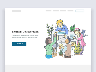 School Learning Collaboration - Vector Illustration cat collaboration college diversity doodle education illustration jacket landing page learning people plant school sticky notes student university vector warm website white board