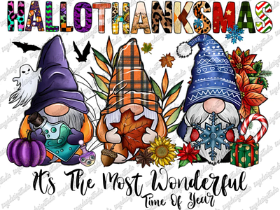 Happy HalloThanksMas PNG, Fall, Thankful Gnome