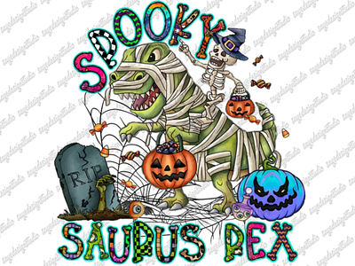 Halloween Png File, Dinosaur png, Spooky Saurus Rex png