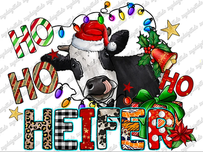 Ho Ho Heifer Png, Merry Christmas Png 3d animation app branding design graphic design illustration logo ui vector