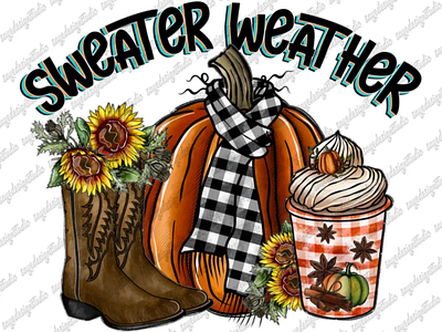 Sweater Weather Png, Sublimation Design, Fall Png