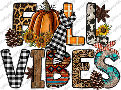 Fall Vibes Png, Sublimation Design, Fall Design