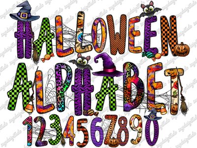 Halloween Alphabet Png File, Halloween Png 3d animation app branding design graphic design illustration logo ui vector