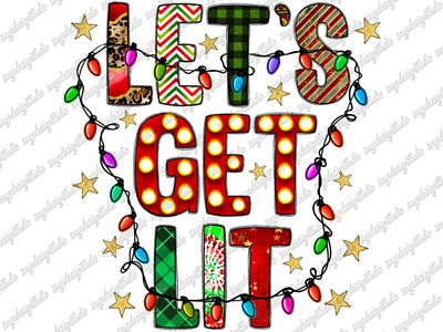 Let's Get Lit Png, Lights, Christmas Png