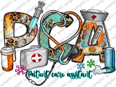 PCA png, Patient care assistant png sublimation 3d animation app branding design graphic design illustration logo ui vector