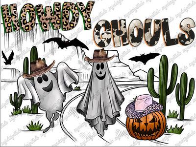 Halloween PNG, Howdy Ghouls PNG 3d animation app branding design graphic design illustration logo ui vector