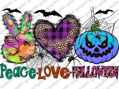 Peace Love Halloween Png, Halloween Png 3d animation app branding design graphic design illustration logo ui vector