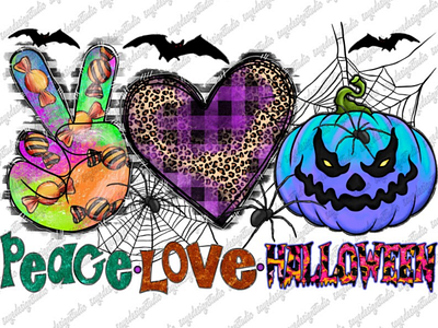 Peace Love Halloween Png, Halloween Png