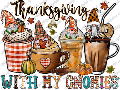 Thanksgiving With My Gnomies Png, Gnome 3d animation app branding design graphic design illustration logo ui vector