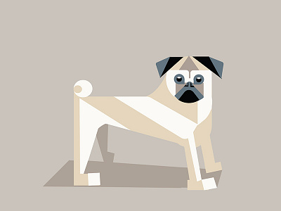 My Pug Ramone black brown dog illustration pug puglife white
