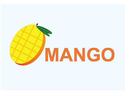 Mango design fruit green illustration mango orange yellow