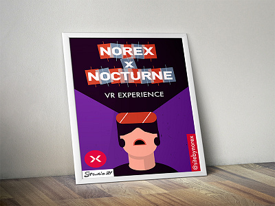 Norex x Nocturne Poster illustration orange photoshop poster purple red vr