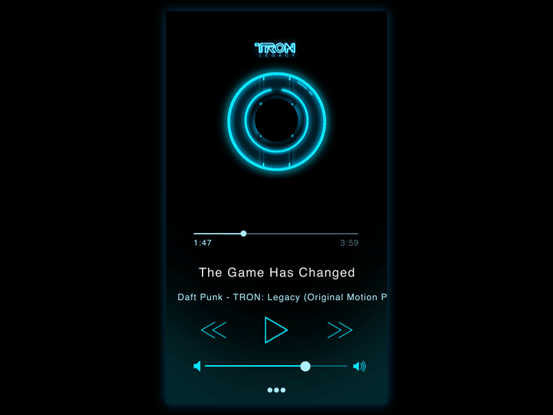 Day 05 - Music Player design interaction mobile music player tron ui