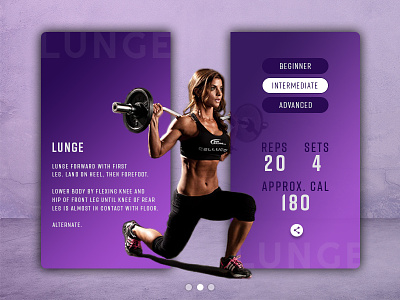 Day 08 - Fitness Card challenge daily design exercise fitness instruction lunge ui