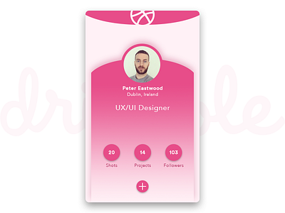 Day 20 - Dribbble Profile Card card challenge daily design dribbble profile ui