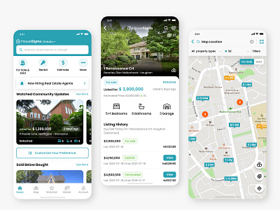 HouseSigma App Redesign application car clean home house housing minimal mobile app properties property real estate uidesign valuation