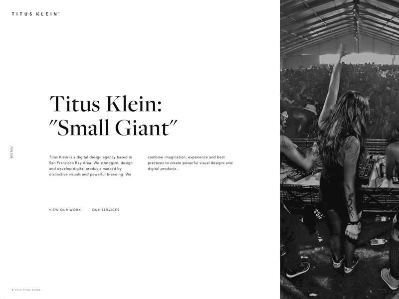 Titus Klein Menu animation front end code html interaction js responsive titus klein