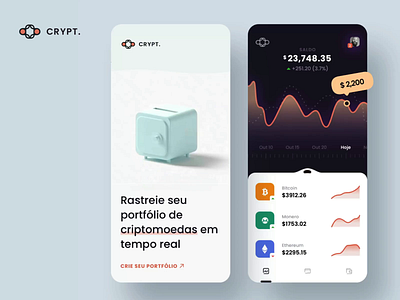 Crypt App animation app app concept cryptocurrency mobile app motion product design prototype ui ux video