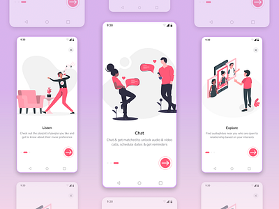 Onboarding Screens- Dating app app dating app dating screen design figma mobile app mobile app design onboarding screen typography ui uiux user experience user interface ux uxui wakthrough screen walkthrough