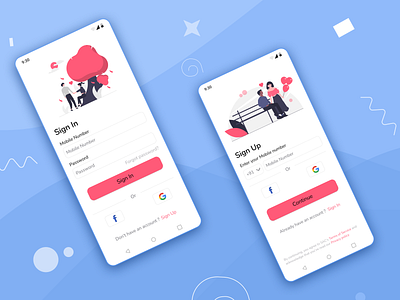 Sign up/ Sign in screens for dating app app branding dating app dating screen design figma mobile mobile app mobile app design mobile screen onboarding onboarding screen sign in sign up ui uiux user experience user interface ux