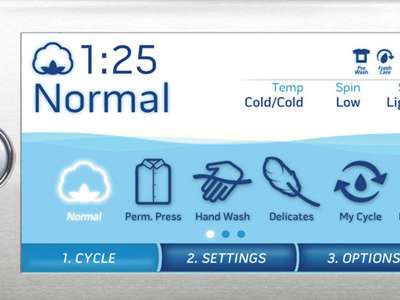 Washer UI interaction interface menu product ui