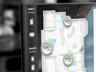 Home managing UI device energy floor plan interface ui