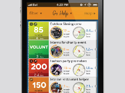 Helpal 02 app help interface iphone list menu mobile ui