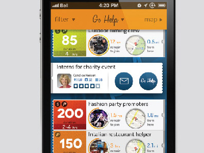 Helpal 05 app help interface iphone list menu mobile ui
