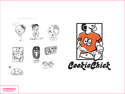 Throwback Thursdays Cookiechick cookie female logo sketches throwback