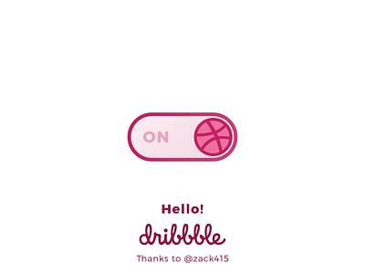 Switch on dribbble debut hello logo process shot thanks