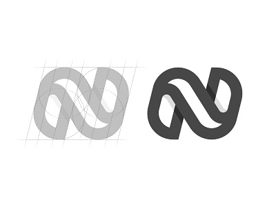 N monogram logo branding debut logo process