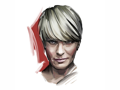 Portrait - Robin Wright actress beautiful woman claire underwood digital art digital portrait house of cards illustration painterly brushes photoshop portrait painting robin wright
