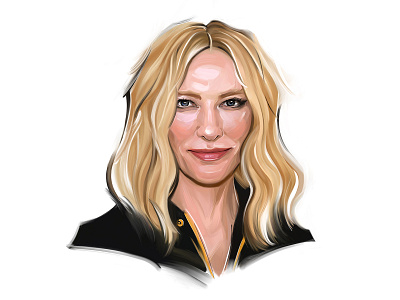 Portrait - Cate Blanchett actress beautiful woman blue jasmine carol cate blanchett digital art digital portrait galadriel illustration legend painterly brushes photoshop portrait painting