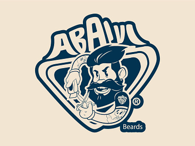 Beards badge barber shop beard logo mascot mascot design