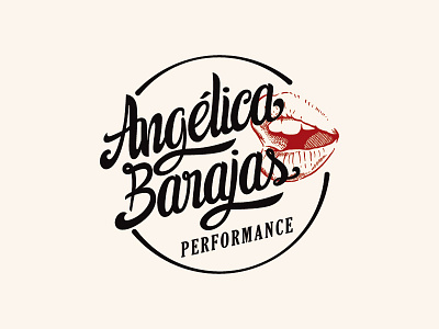 Angelica Barajas Performance Logo badge identity logo logotype monologue performance theater trademark