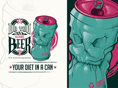 Your diet in a can badge beer craft beer design illustration poster poster art typography