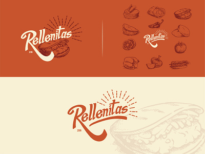 Rellenitas badge branding icon illustration logo logotype trademark typography