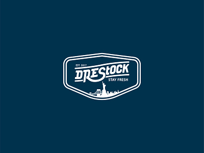 Drestock badge branding design logo logotype trademark typography