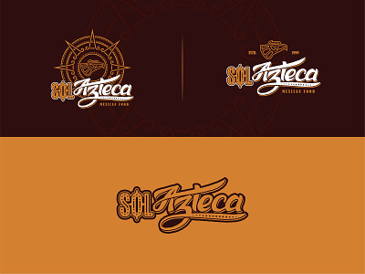 Sol Azteca badge branding design logo logotype trademark typography