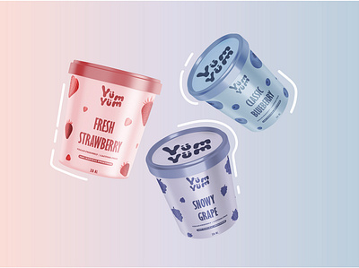 Yum Yum Ice cream | Packaging Design branding design graphic design ice cream illustration last.augie. logo product design