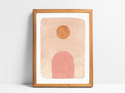 "Sun's coming up" Watercolor abstract abstract art autumn desert design fall illustration minimal neutrals painting sun sunrise sunset watercolor