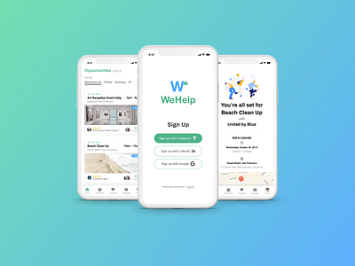 WeHelp – a concept app for finding volunteer opportunities