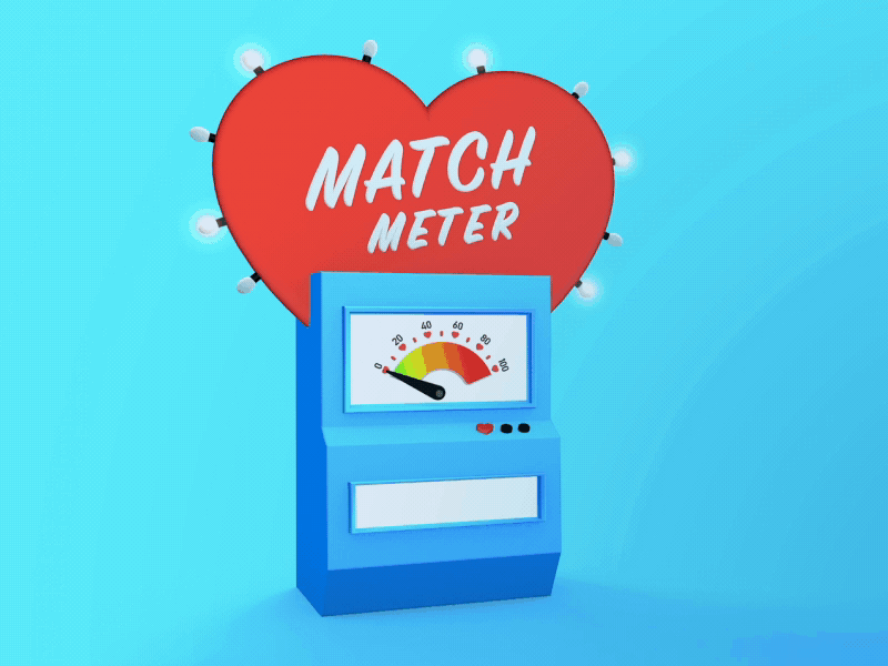 The match meter 3d love match meter valentines day