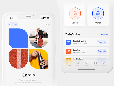 iOS UI, Fitness App app design illustration ui