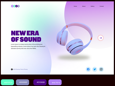 Sound Web Landing page, Trendy UI, figma home homepage landing page mockup modern ui page uiux user interface webdesign website
